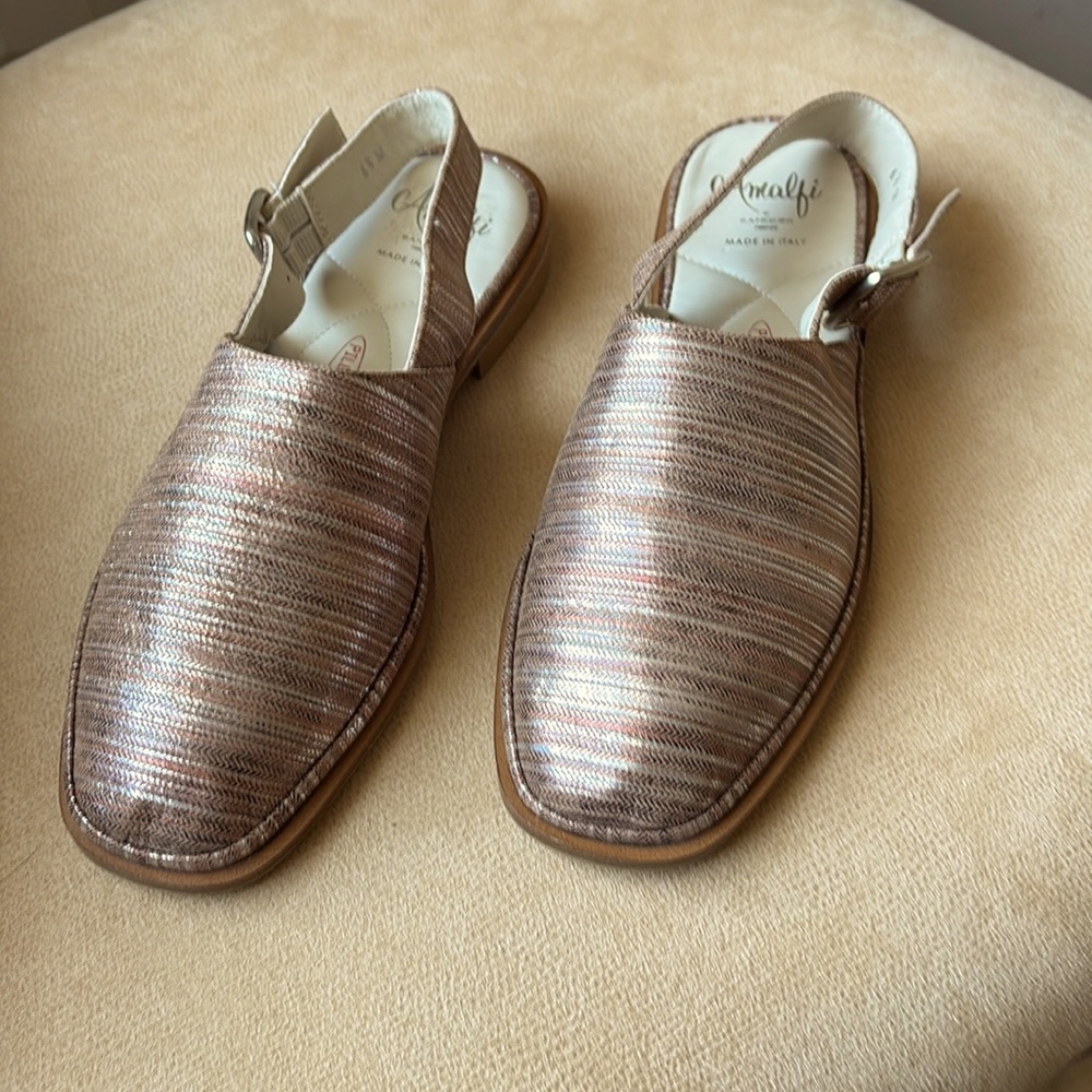 Amalfi Metallic Leather Slingback Flats